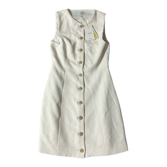 Aritzia Wilfred japanese crepe button up mini dress in White Size 2 new with tag - Picture 1 of 6